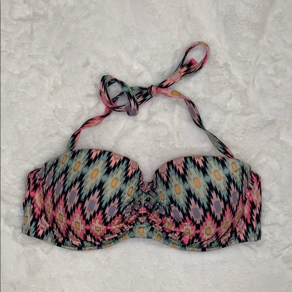 Colorful printed bikini top